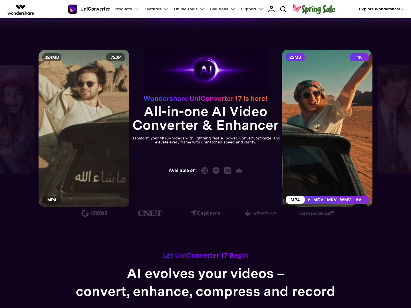 wondershare uniconverter homepage