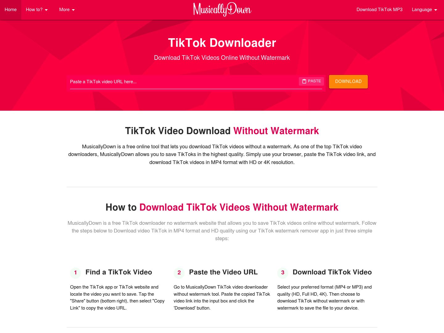 musicaldown homepage