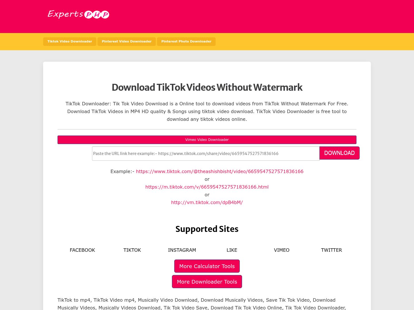 expertsphp homepage