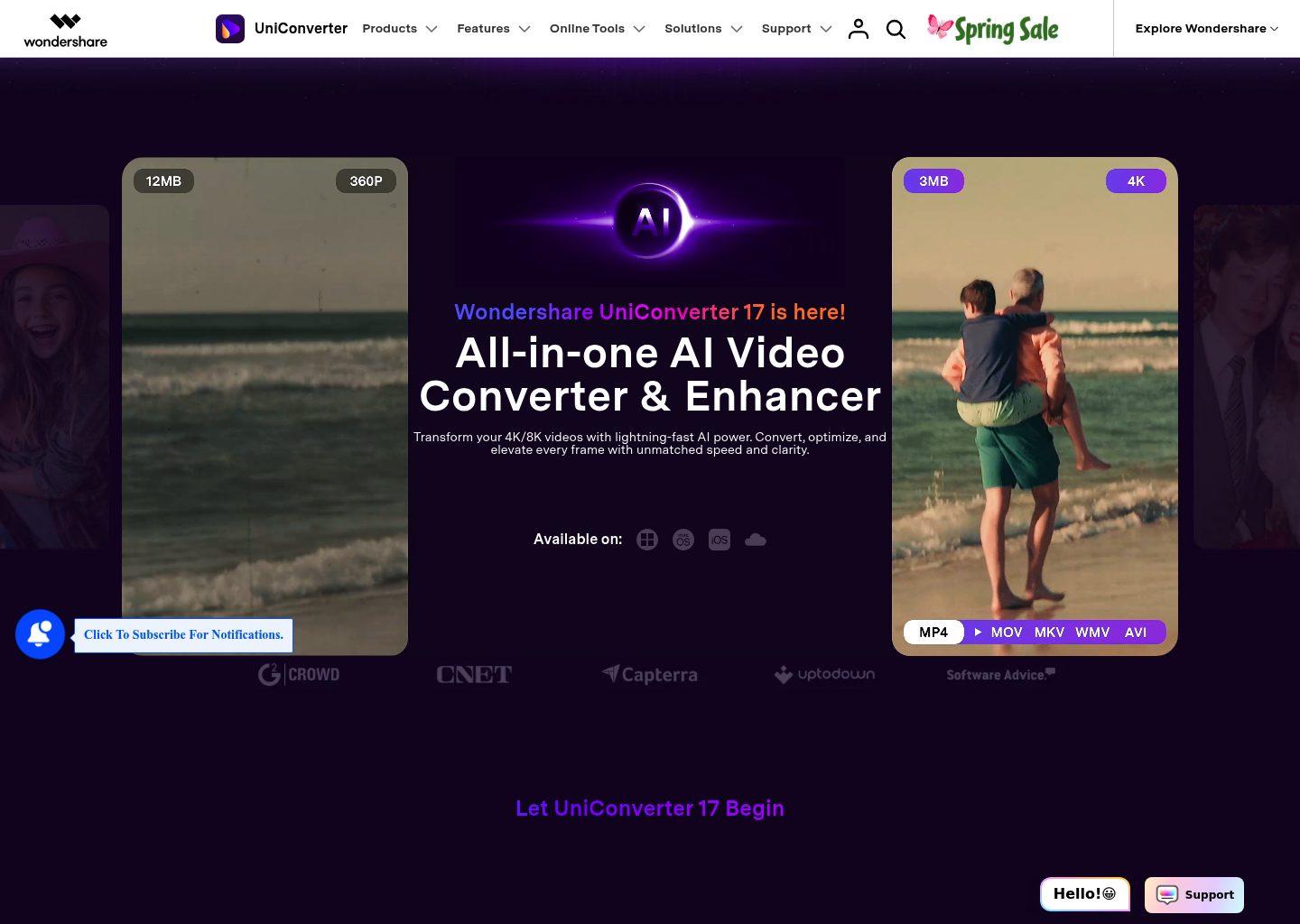 wondershare uniconverter homepage