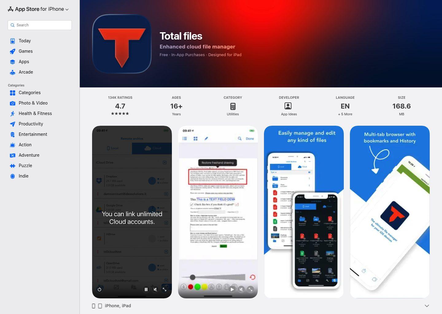 total files app store page