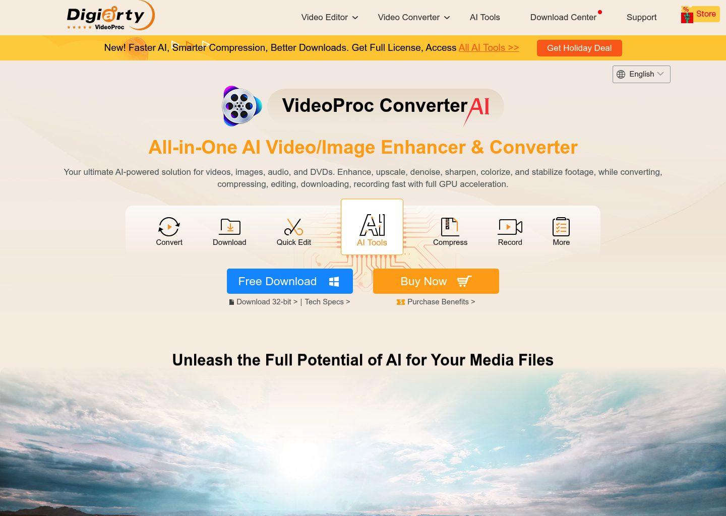 videoproc converter ai homepage