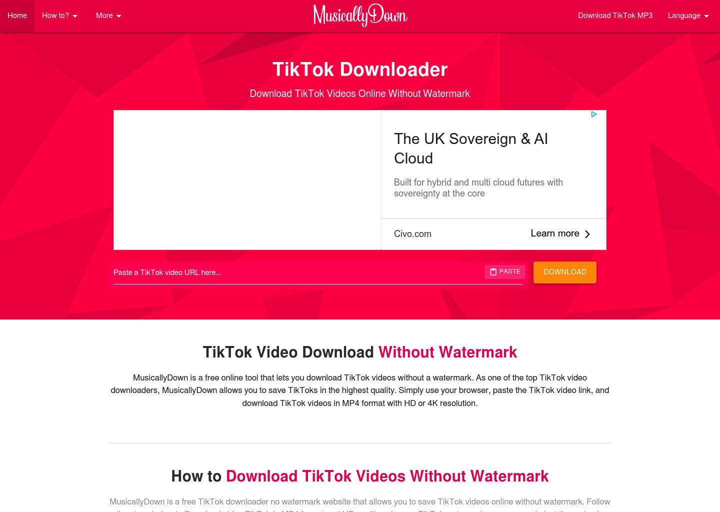 musicaldown homepage