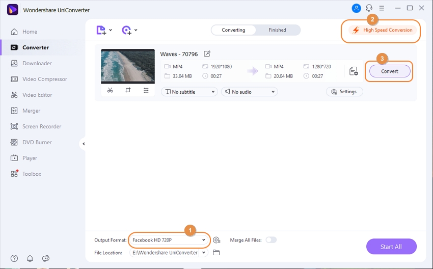 Convert Audio to Facebook FormatUniConverter