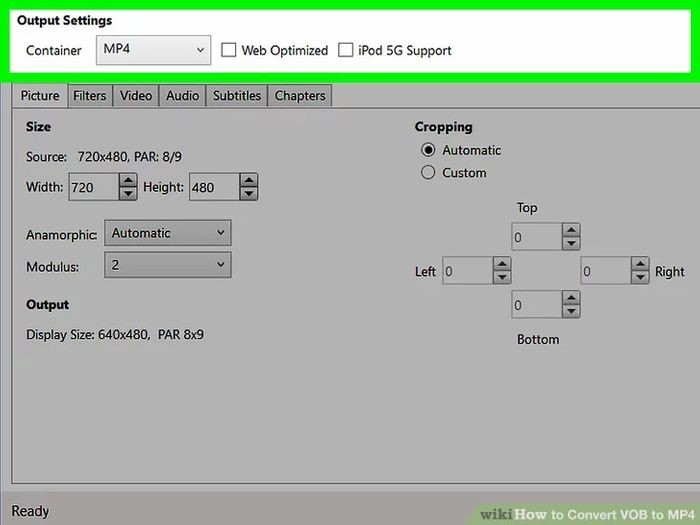 handbrake ts to mp4