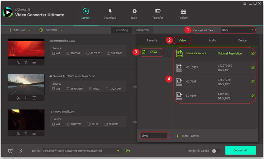 Convert AVI to DivX to play on PS3