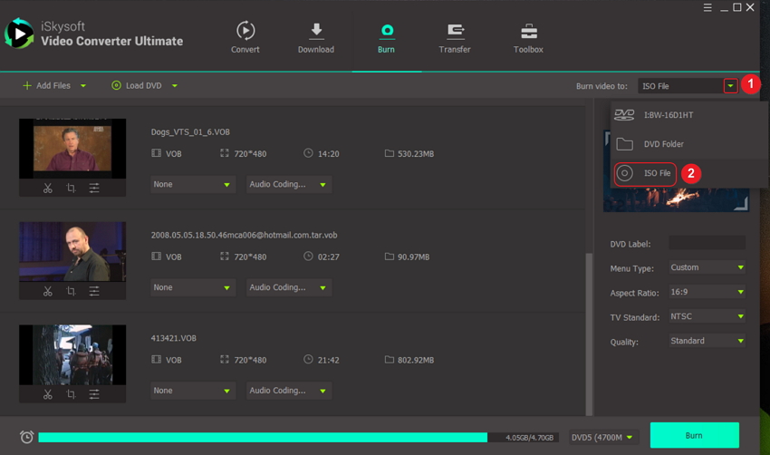 Convert VOB to ISO