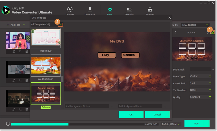 iskysoft dvd creator for windows can you add more music