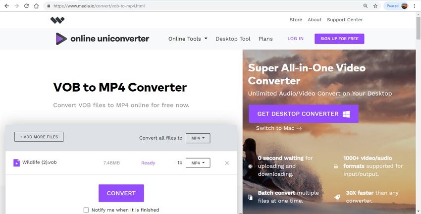 vob to mp4 converter online