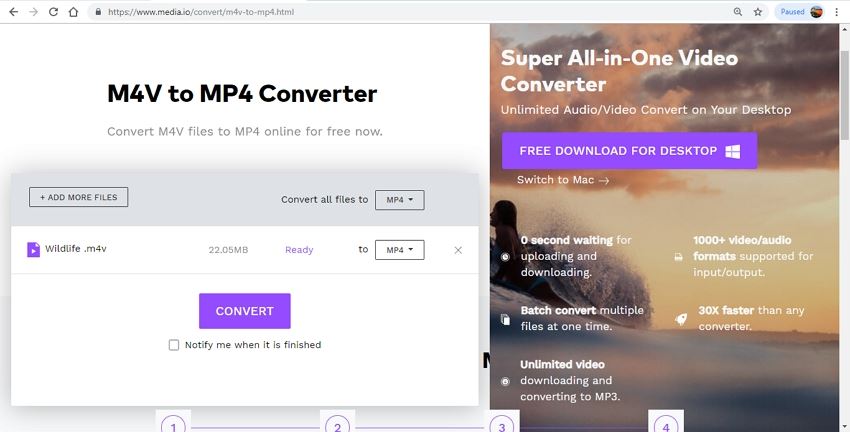 free download converter m4v to mp4