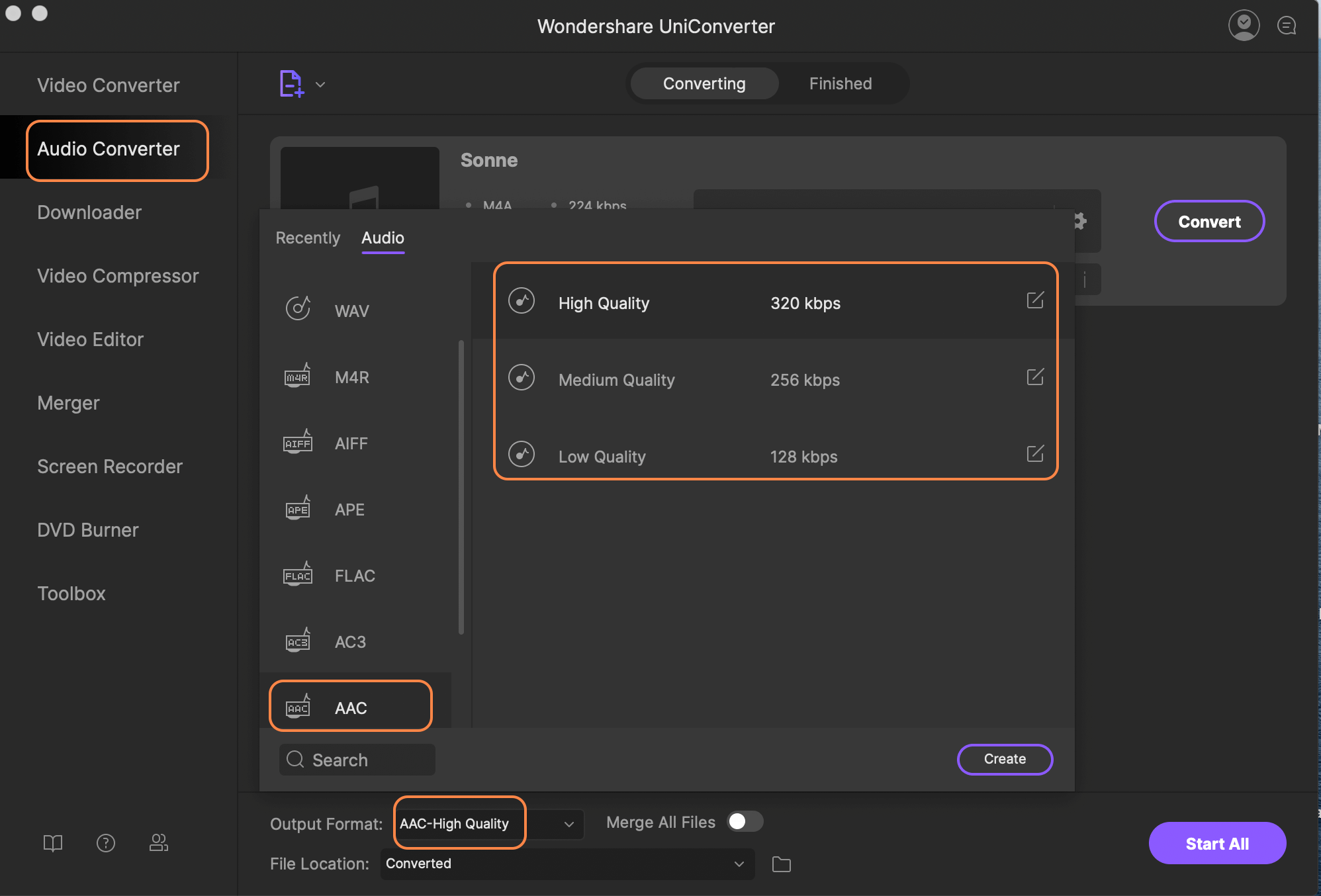 how to open aac file