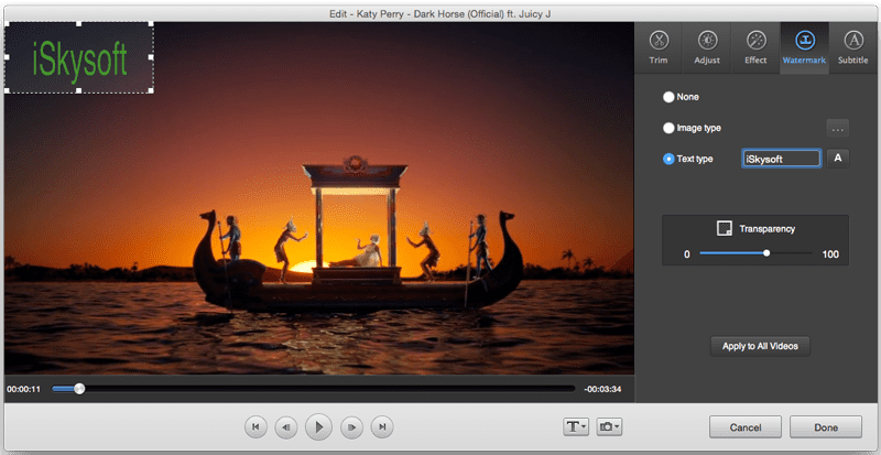 how to add watermarks to video using video converter mac