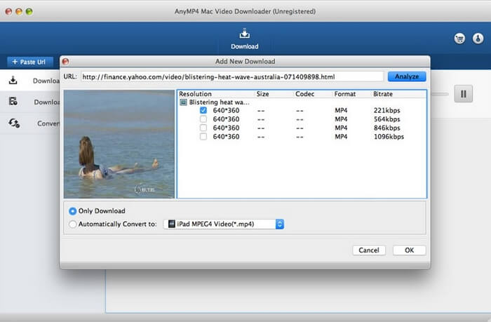 using youtube video in anymp4 video converter for mac