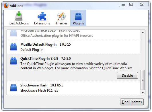 QuickTime-Plug-In für Firefox