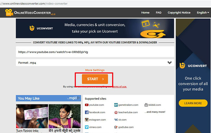 Converter online video AnyMP4 Free