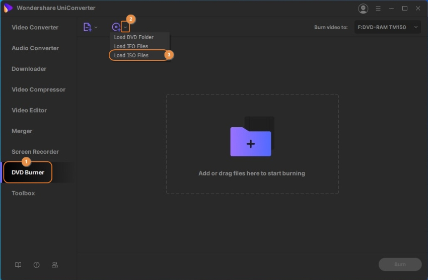 how to burn a dvd with wondershare uniconverter