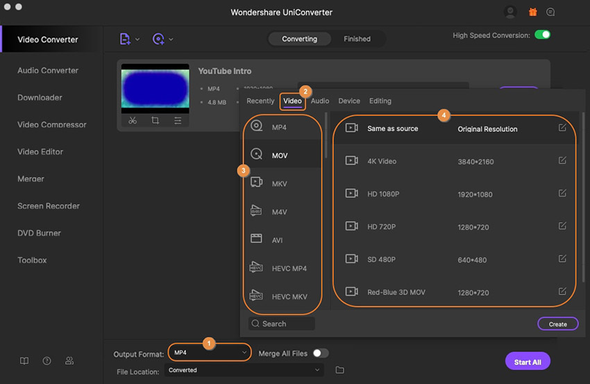 uniconverter m4v to dvd